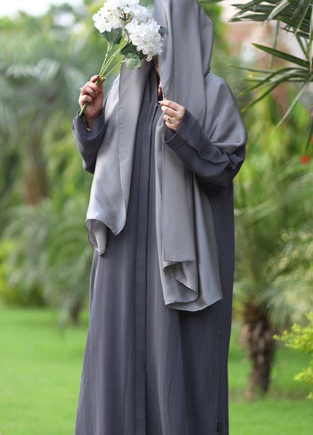 Purple Textured Abaya Design 01